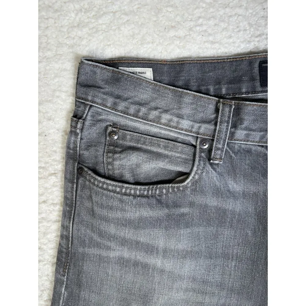 J Crew 770 Jeans Mens 30x34 Gray Kaihara Japanese Denim Slim Fit Straight Leg